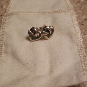 James Avery heart knot silver earrings GUC